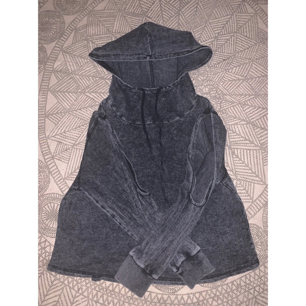 Vintage/Distressed Cut-Out Hoodie